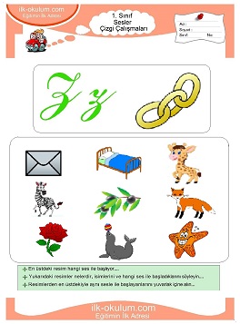 Çocuklar İçin Z Sesi Çalışma Sayfaları 
